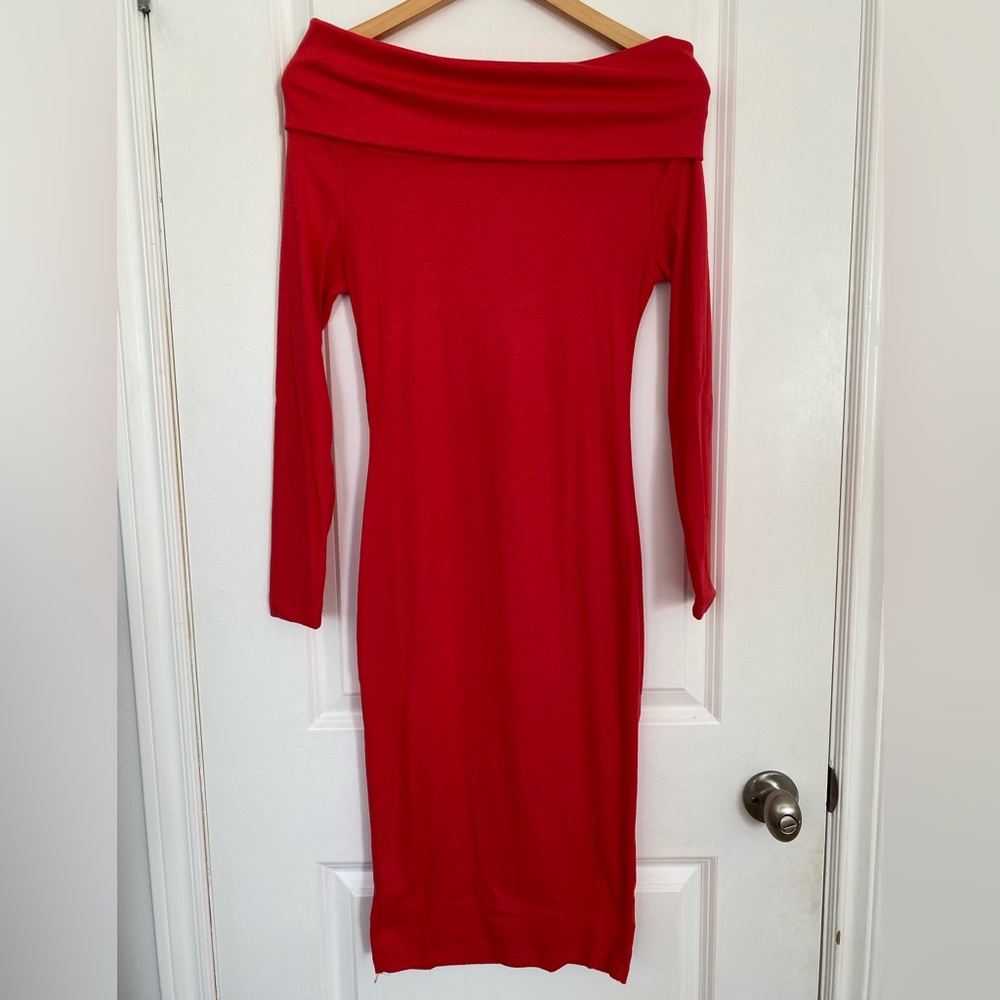 Off Shoulder Midi Dress